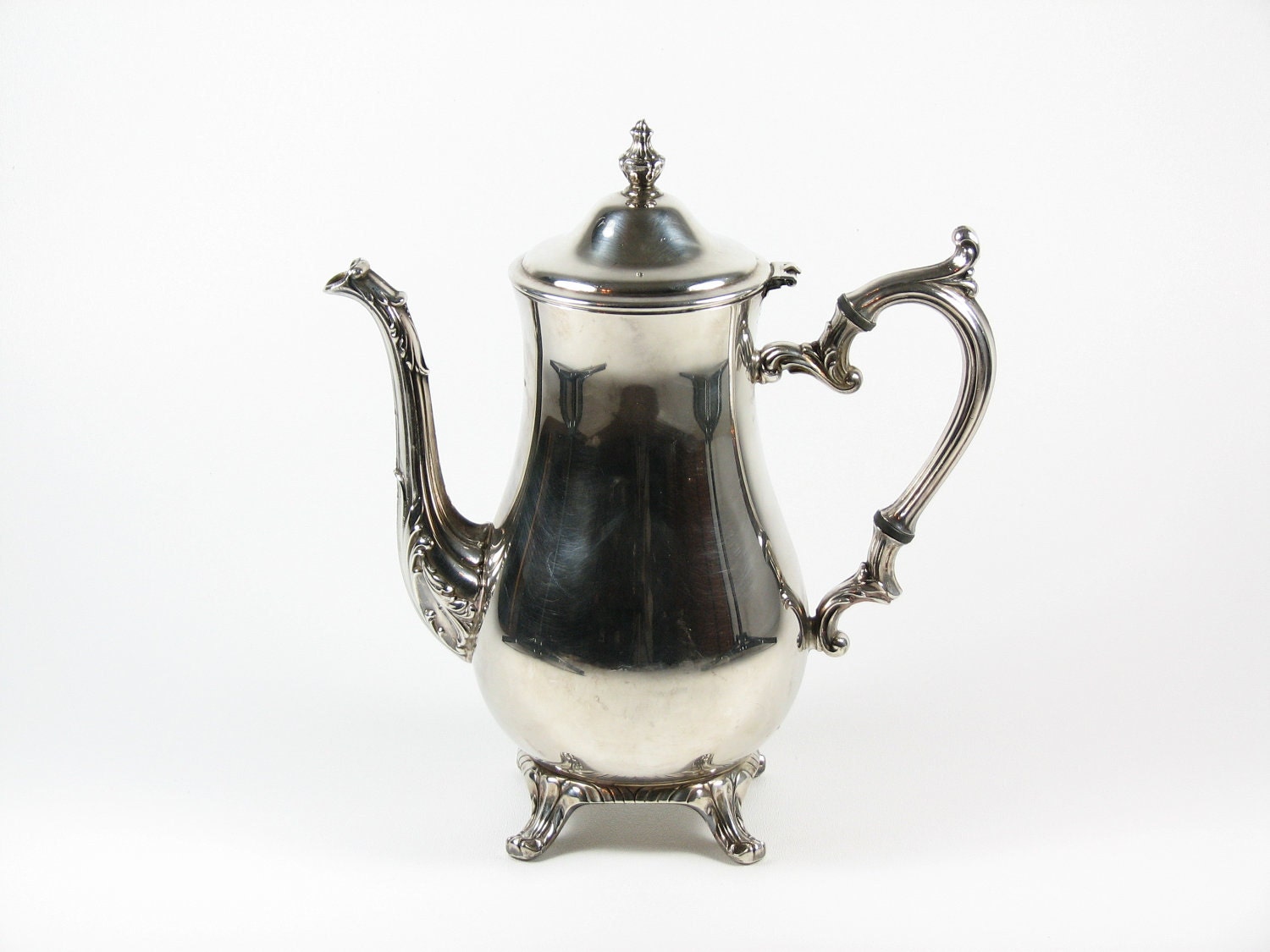 Vintage Silverplate Teapot Coffee Pot Wm Rogers By Bridgewoodplace