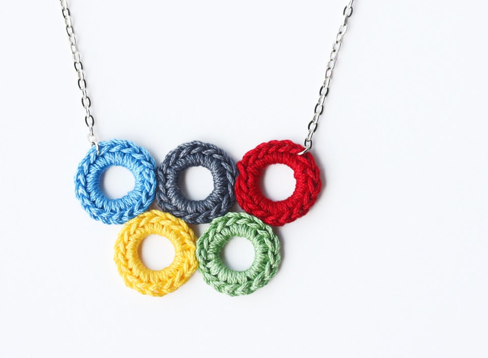 Bubble jewelry Olympic rings necklace