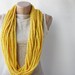 SALE 20% OFF Yellow crochet scarf - infinity chunky wool - Winter accessories Spring fashion