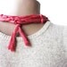 Summer Scarf Rust Skinny Cotton necklace Infinity with knots Summer fashion vegan