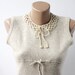 Neutral beige crochet collar necklace