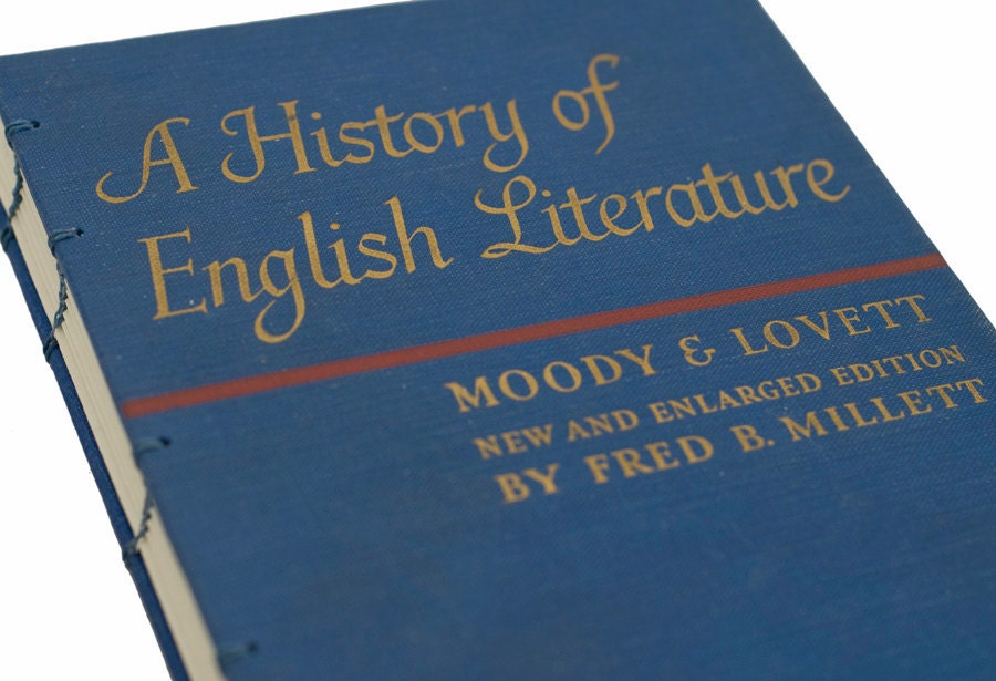 1943 ENGLISH LITERATURE Vintage Book Journal/Notebook