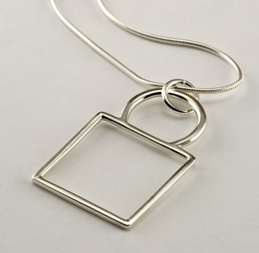 Square to Circle Sterling Silver Pendant