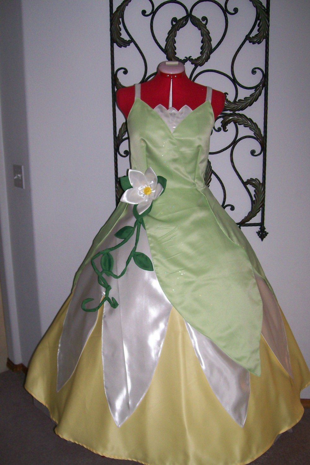 Princess Frog Tiana Green swamp  Gown Dress ADULT Custom size