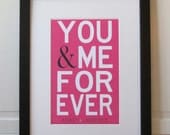 You and Me Forever Wedding Poster    Guestbook Alternative    Customize with Names