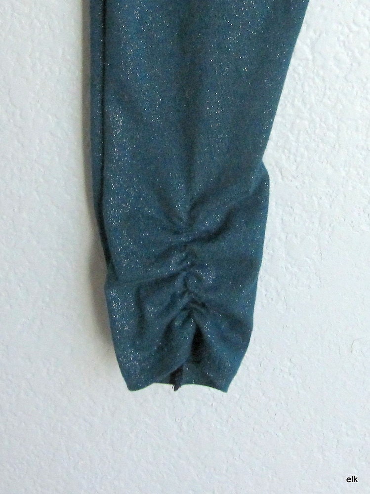 Girls Leggings - Jade Glitter Full Length, READY TO SHIP (12-18m, 2T, 5/6)
