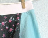Girls Skirt - Blue and Gray Pink Roses Twirl Skirt, READY TO SHIP (12-18m, 2T, 7/8)