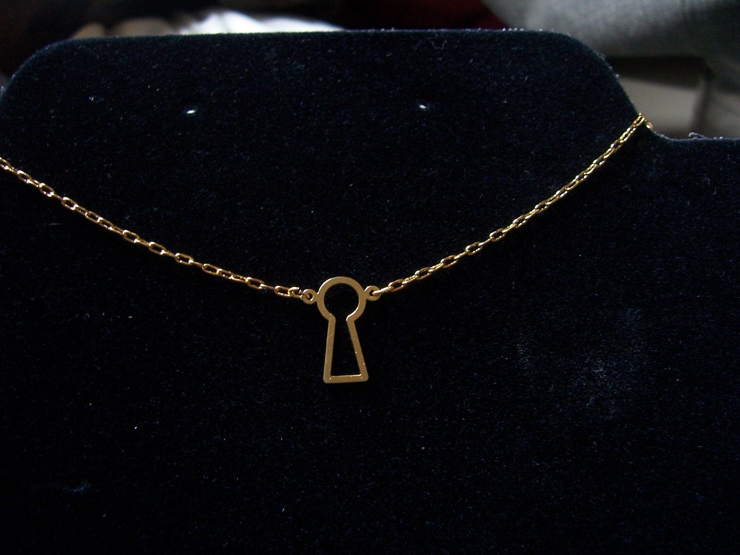 Simple Key hole necklace - escutcheons - key hole who has the key - only one