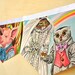 Owl and the Pussycat: Vintage Little Golden Book Repurposed Childrens Banner Garland Valentine Party Decoration
