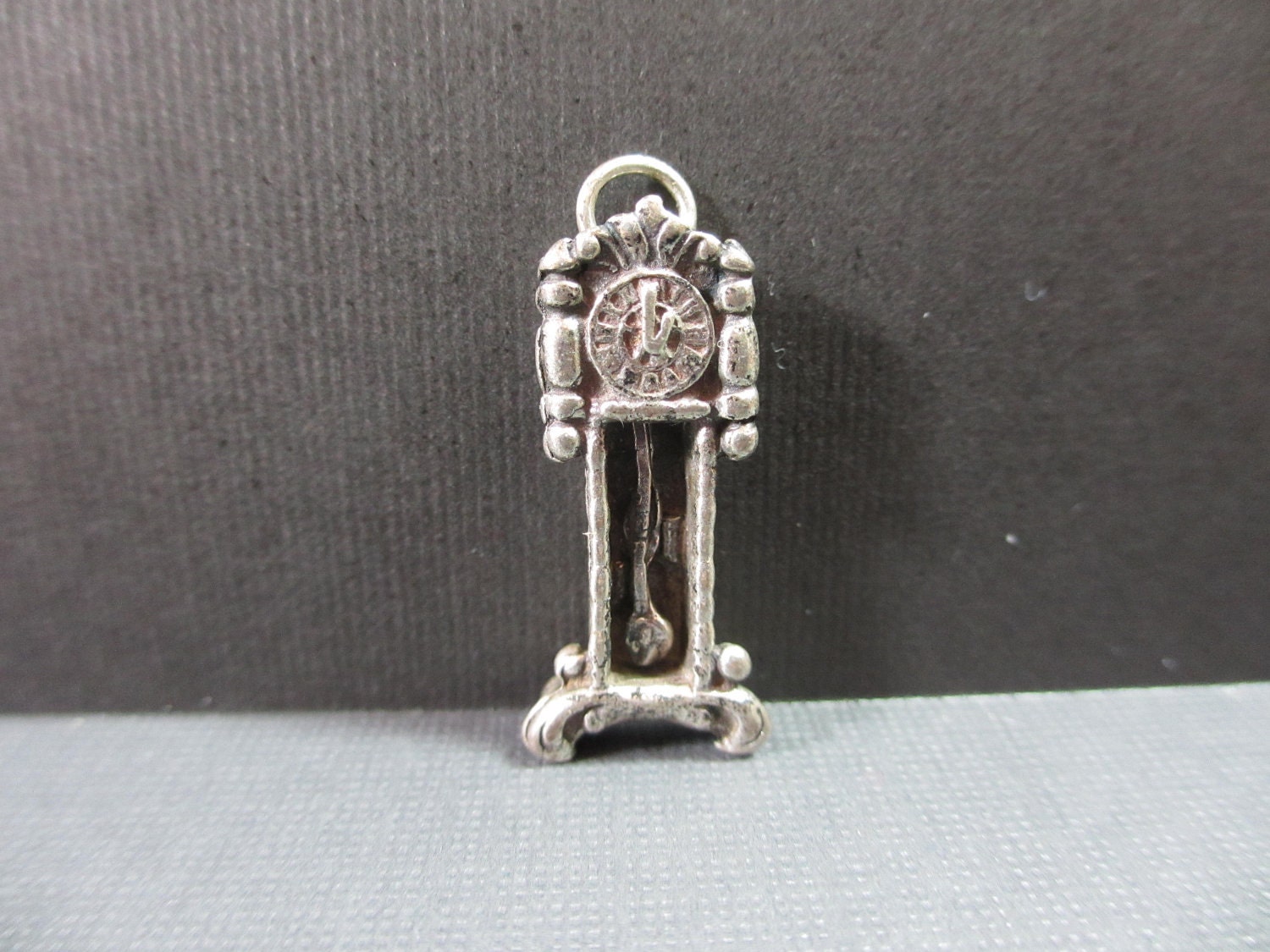 Vintage Sterling Silver Movable Grandfather Clock