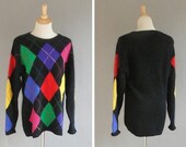 Vintage ANGORA ARGYLE Sweater