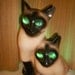 Reserved For Nadine Delgado Retro Cat TV Lamp - Claes Syamese 1954 Dated Vintage Siamese Cats -Made by LeLand Claes.