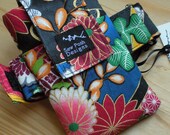 Japanese Asian Oriental Flowers  Fabric Washable Iphone Ipod Touch Droid Armband Gadget Cell Phone Case Pouch Waterproof Lining Fanfare