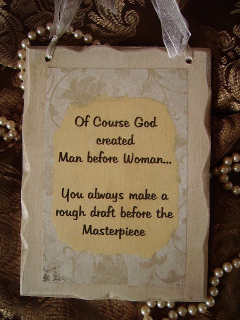 Shabby and Chic Plaque with verse Woman
