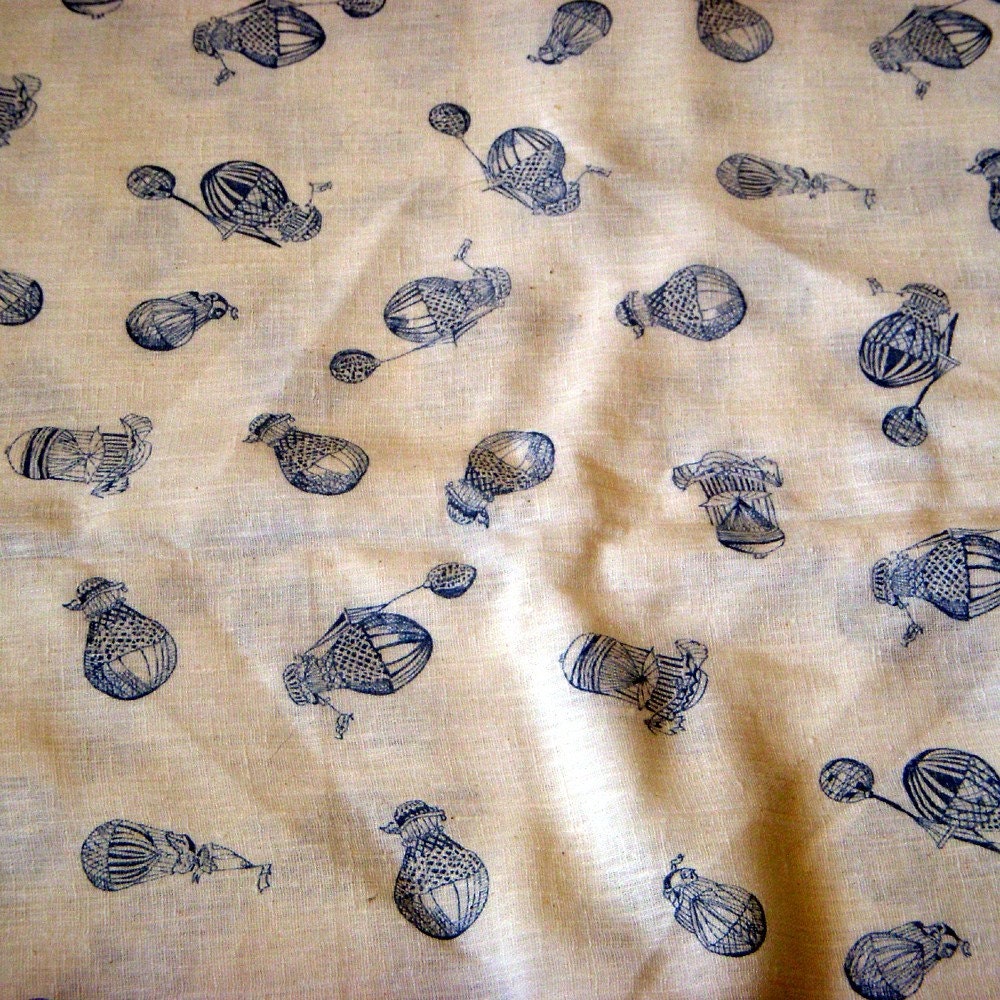 Vintage Hot Air Balloon Fabric - Double Gauze - 1.5 Yards