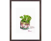 Jade. Watercolor.  Archival Print. Natural Art.