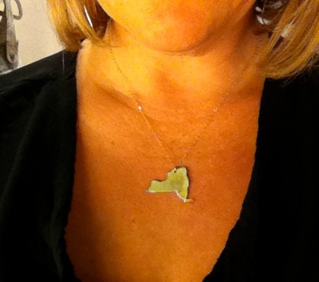 Handcrafted Brass New York Necklace