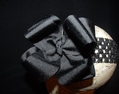 Double Layered Black  Boutique Hair bow and Headband..Great hairbows for newborn toddler big girl wear