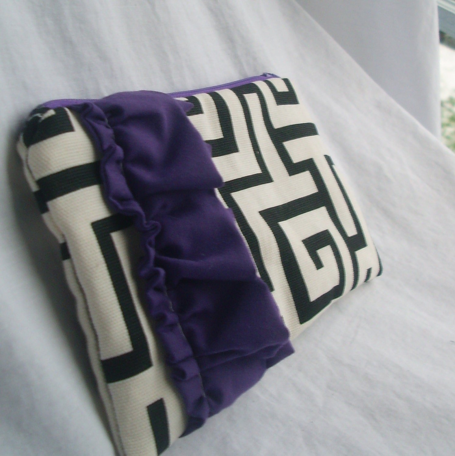 Purple Ruffled Labyrinth Clutch