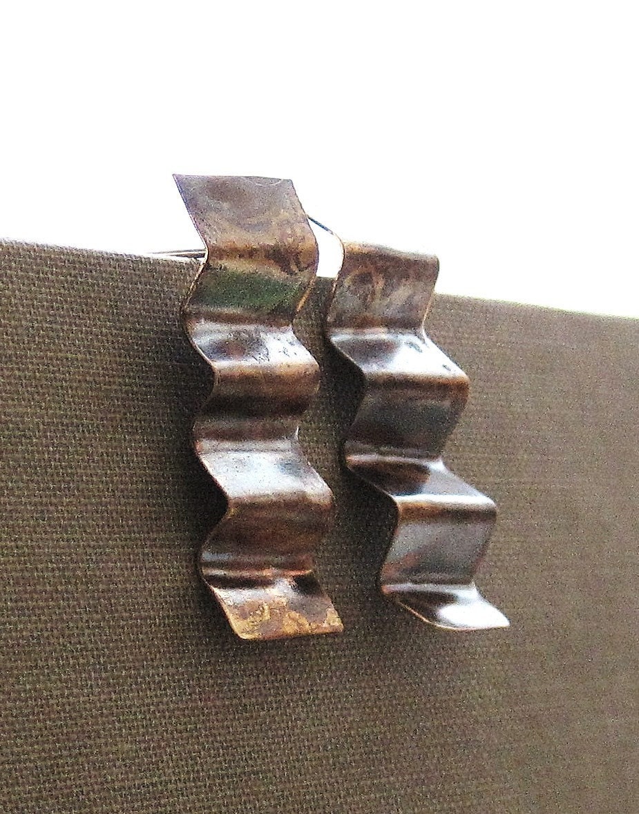 Brass Statement Zig Zag Earstuds