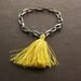 Tassel on Chunky Silver Chain Bracelet