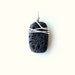 black lava pendant.  wire wrapped lava rock charm or keychain charm.  unisex mens gift under 15
