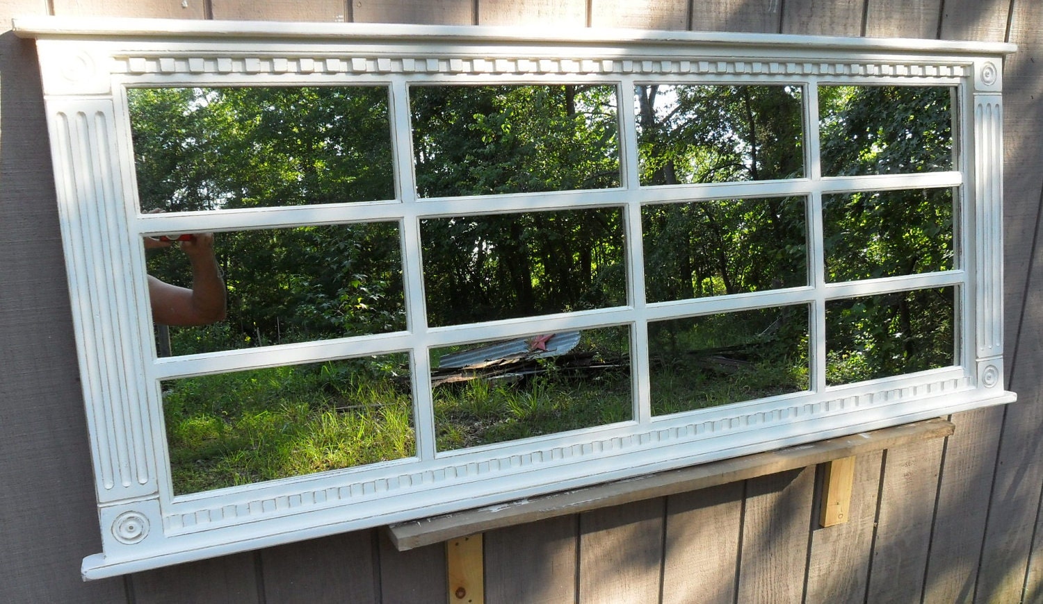 XL   Mantel  window  mirror ,  French Country. Beach Cottage .......................USAWOODWORKS..................