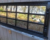 Mantel mirror    headboaerd   window  mirror , black cottage distressed
