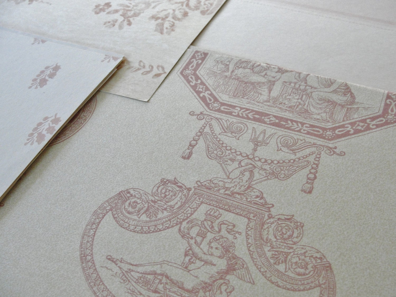 Vintage Wallpaper Sheets Collage Scrapbooking Cardmaking Supplies Assorted Pink and White Pattern Decorative Paper Pack