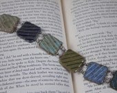 Ceramic Tile Bracelet - Striped Blues