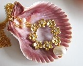 Flower Lei Necklace, Beach Wedding Jewelry, Circle of Love, Bride, Bridal Jewelry, Romantic, Hawaiian Lei Necklace