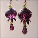 Purple and green earrings antique copper vintage look