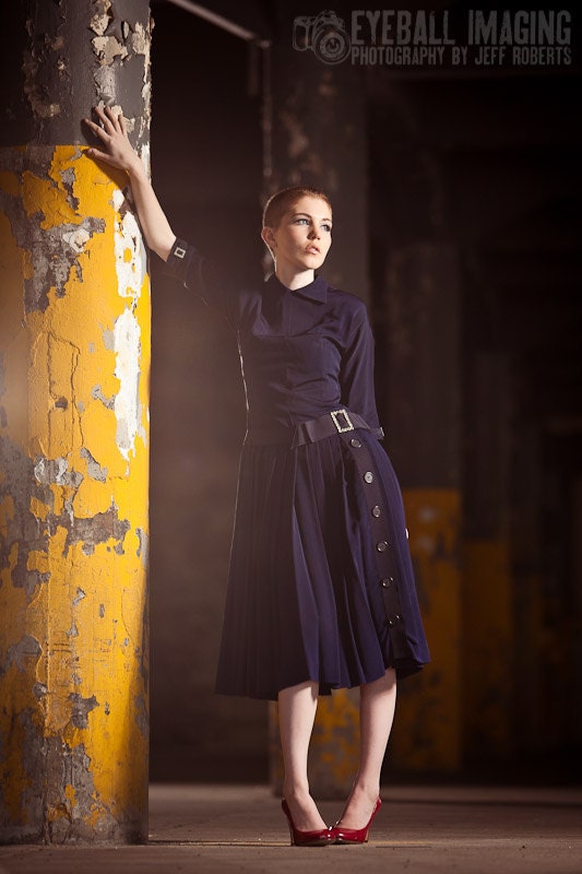 RESERVED - Vintage 1950s Cocktail Dress - 50s Cocktail Dress - Sodalite Blue