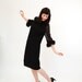 Vintage 1960s Cocktail Dress - 60s Party Dress - Black Feather Sleeves