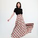 Vintage 1970s Maxi Skirt - 70s Maxi Skirt - Red and Black Plaid Tweed
