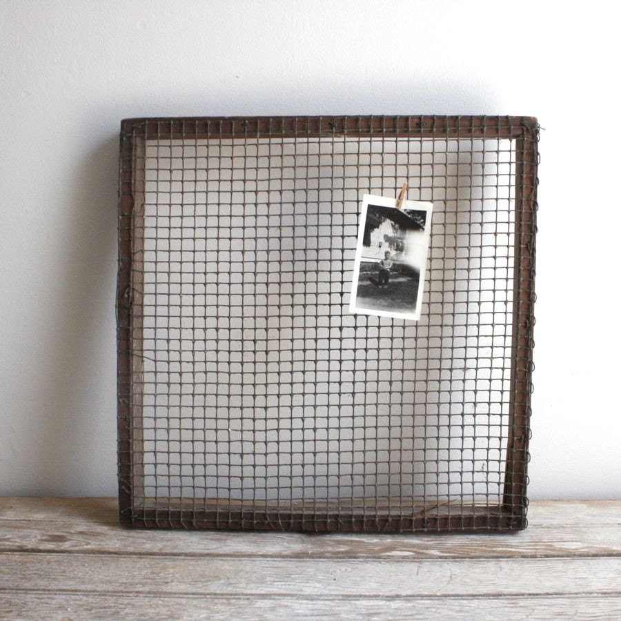 vintage wood and wire crate divider by lacklusterco on Etsy