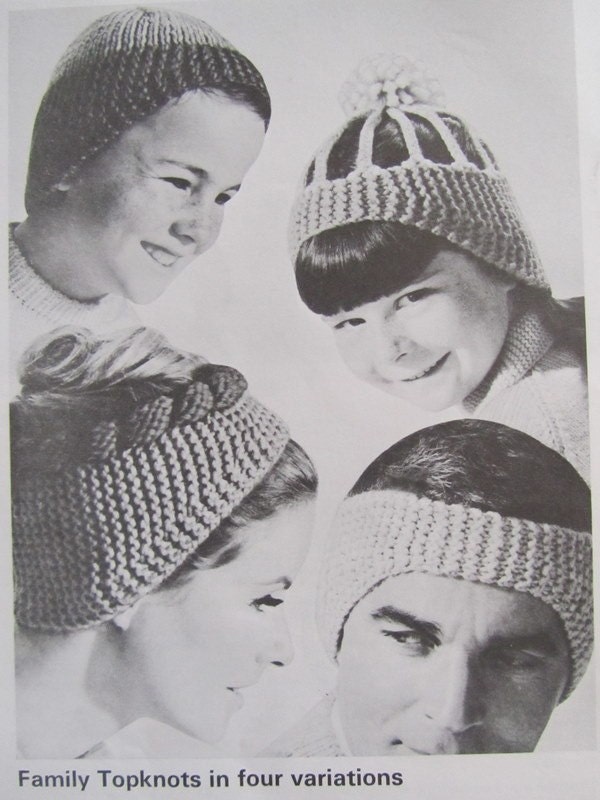 Knit Hat and Headband Patterns Vintage PDF by ...