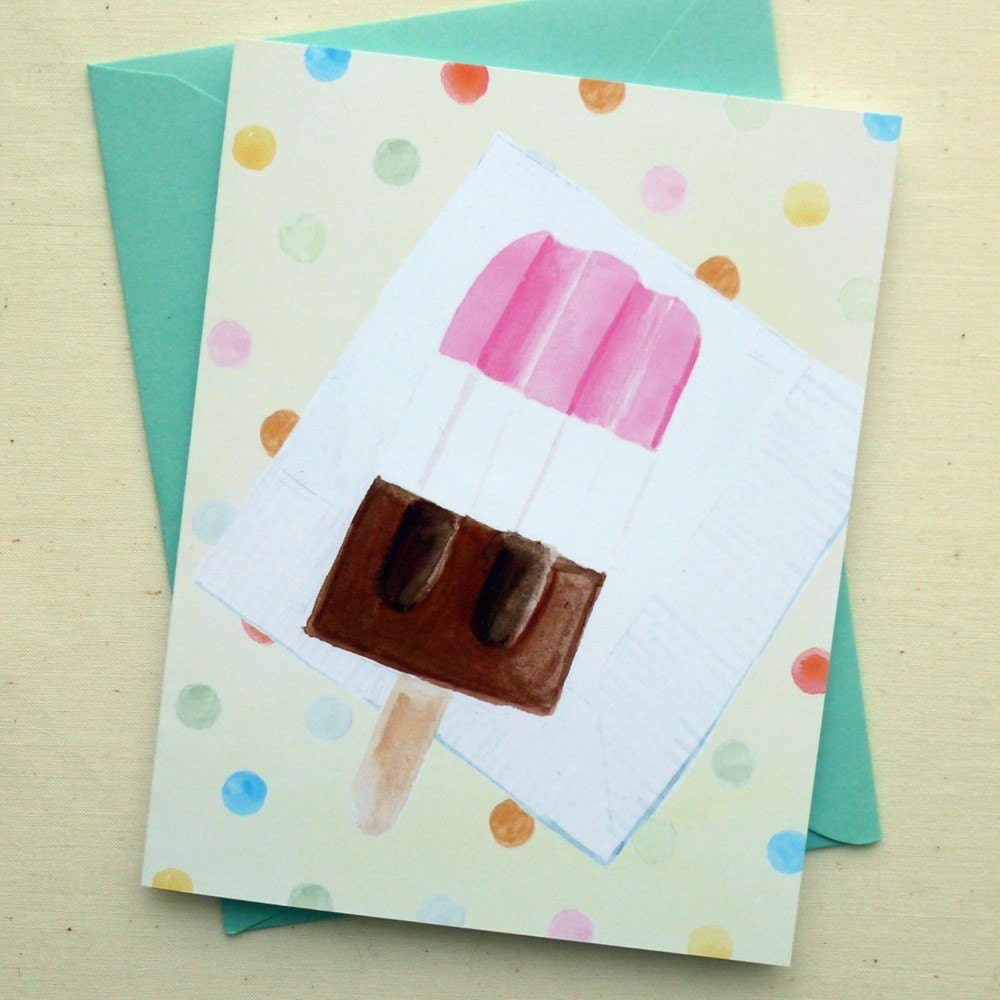 Neapolitan Ice Cream Pop Greeting Card