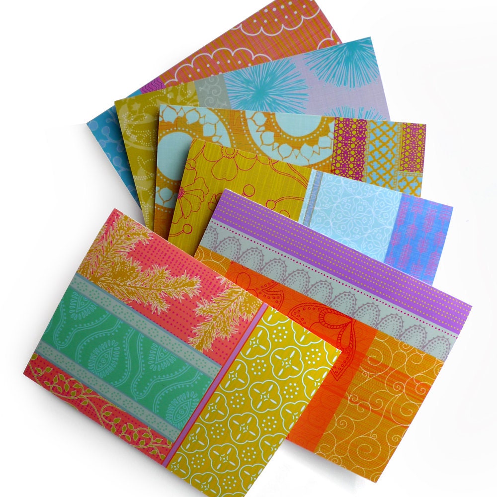 Notecard Set - Set of 6 Blank cards - Boho pattern