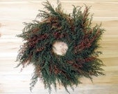 Large RUSTIC WREATH - made with Preserved Sweet Annie - Green and Rust - Soft and Fragrant - theflowerpatch