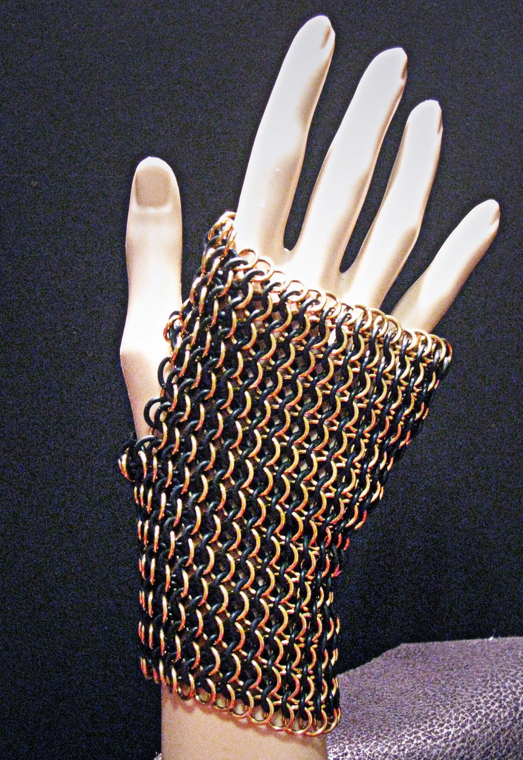 The Sucker Punch Steampunk Chainmaille Fingerless Glove