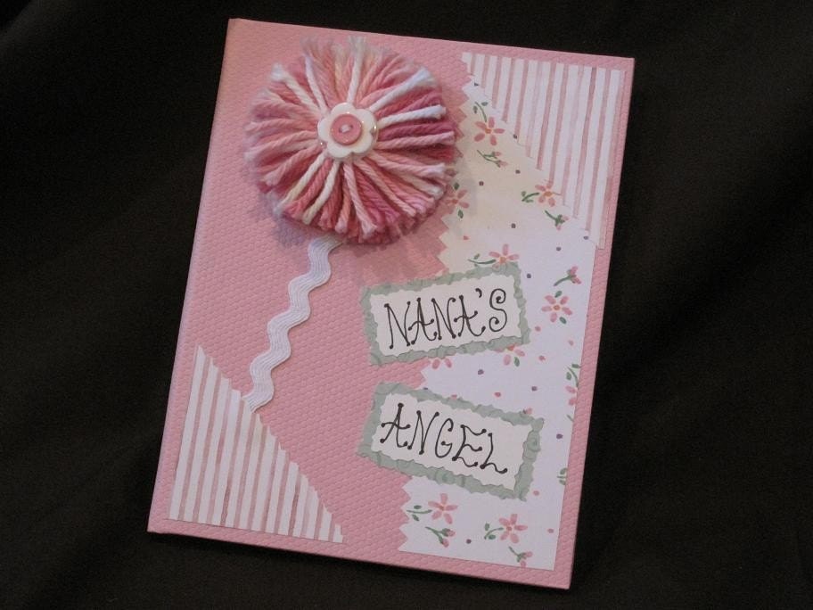 Mini Photo Album, "Nana's Angel" Flower Frenzy, Pink, 24 pictures, For Your new Grandbaby or Grandchild