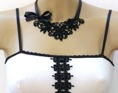 Antique Black Lace Choker Necklace