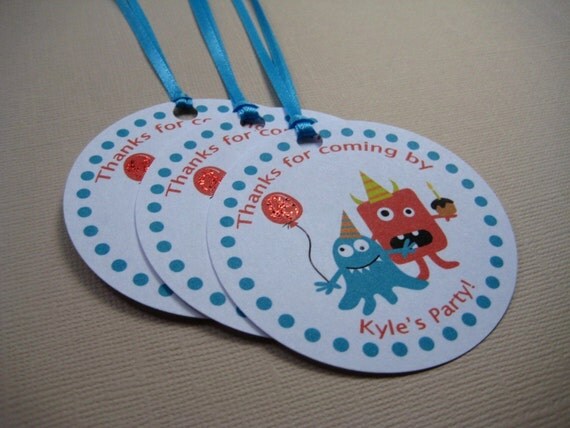 My Little Monster...Personalized Party Favor Tags Il_570xn