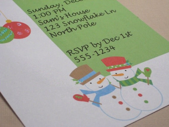 My Little Snowman Personalized Holiday Party Invitations Il_570xn