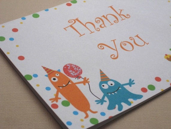 Monster Party Custom Thank You Notes - My Little Monster Collection from Tea Party Designs Il_570xn