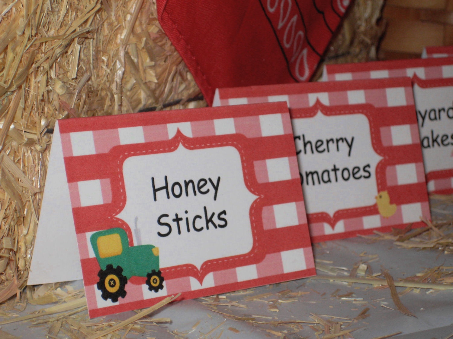 Farm Party Custom Tent Place Cards - My Little Farmer Collection from Tea Party Designs Il_570xn
