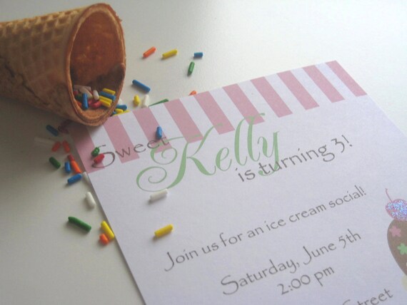 My Little Sweetie...Personalized Ice Cream Social Party Invitations Il_570xn