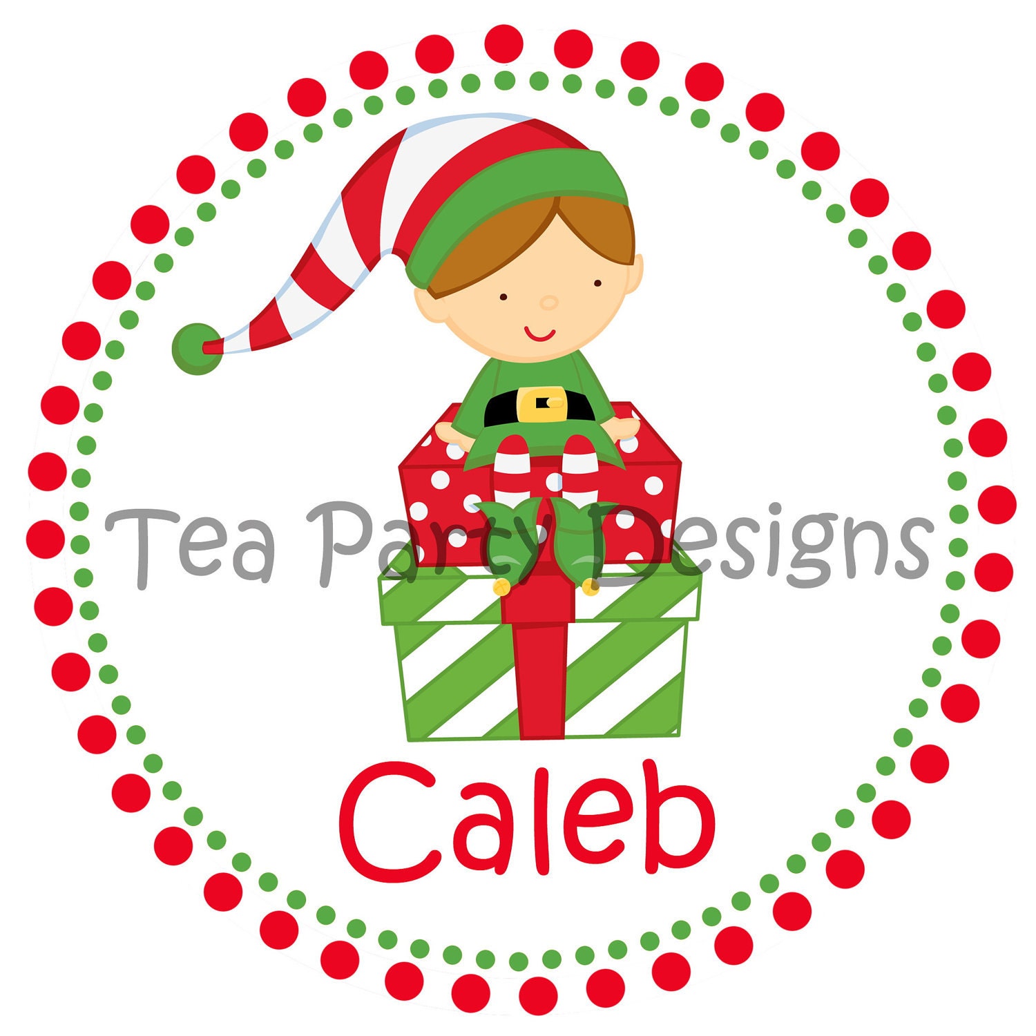 Santa's Little Helper...Personalized Christmas Boy Elf Iron-on Shirt Transfer Il_570xn
