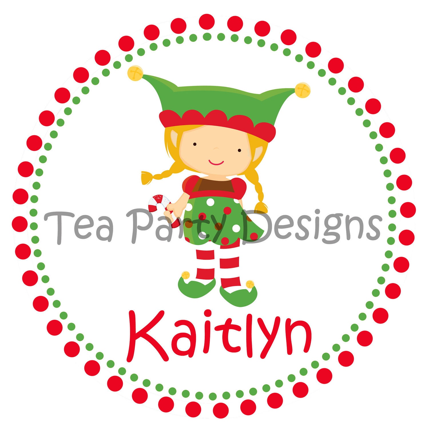 Santa's Little Helper...Personalized Christmas Girl Elf Iron-on Shirt Transfer Il_570xn